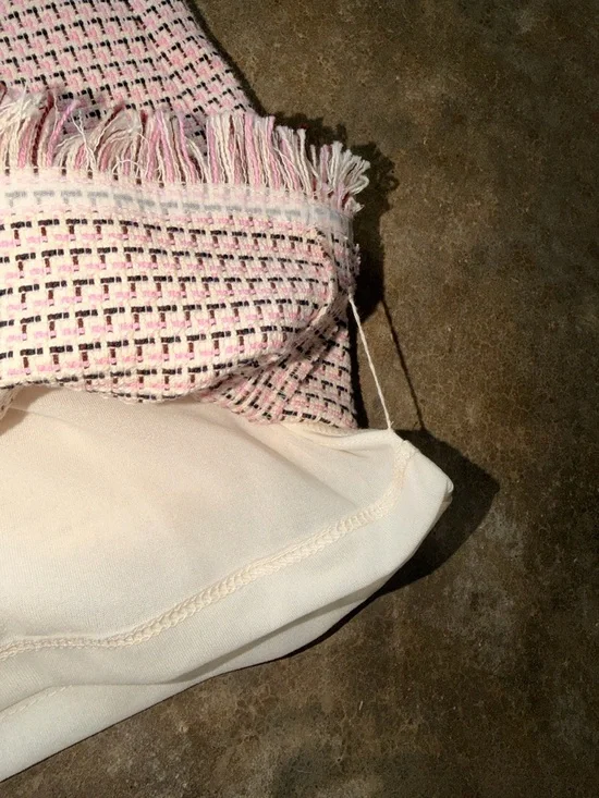 LOFT Pink Tweed Sleeveless Mini Dress - Size 6 - Picture 6 of 9